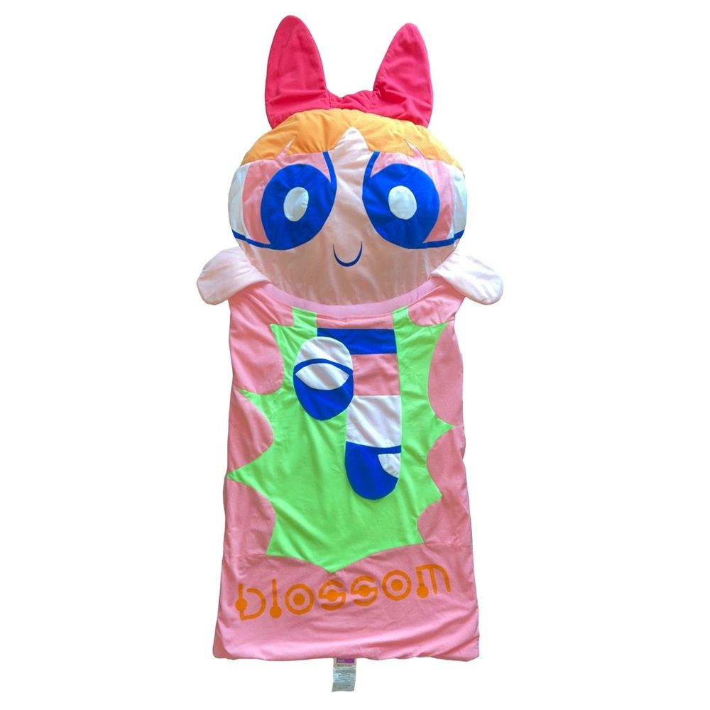 VTG 2001 Powerpuff Girls Blossom Sleeping Bag Head Pillow 62x30" Camp Sleep Over